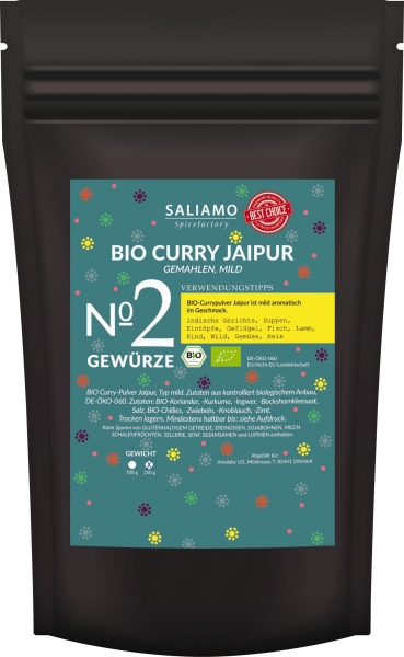 250g BIO Curry Jaipur gemahlen mild, Premium Currymischung